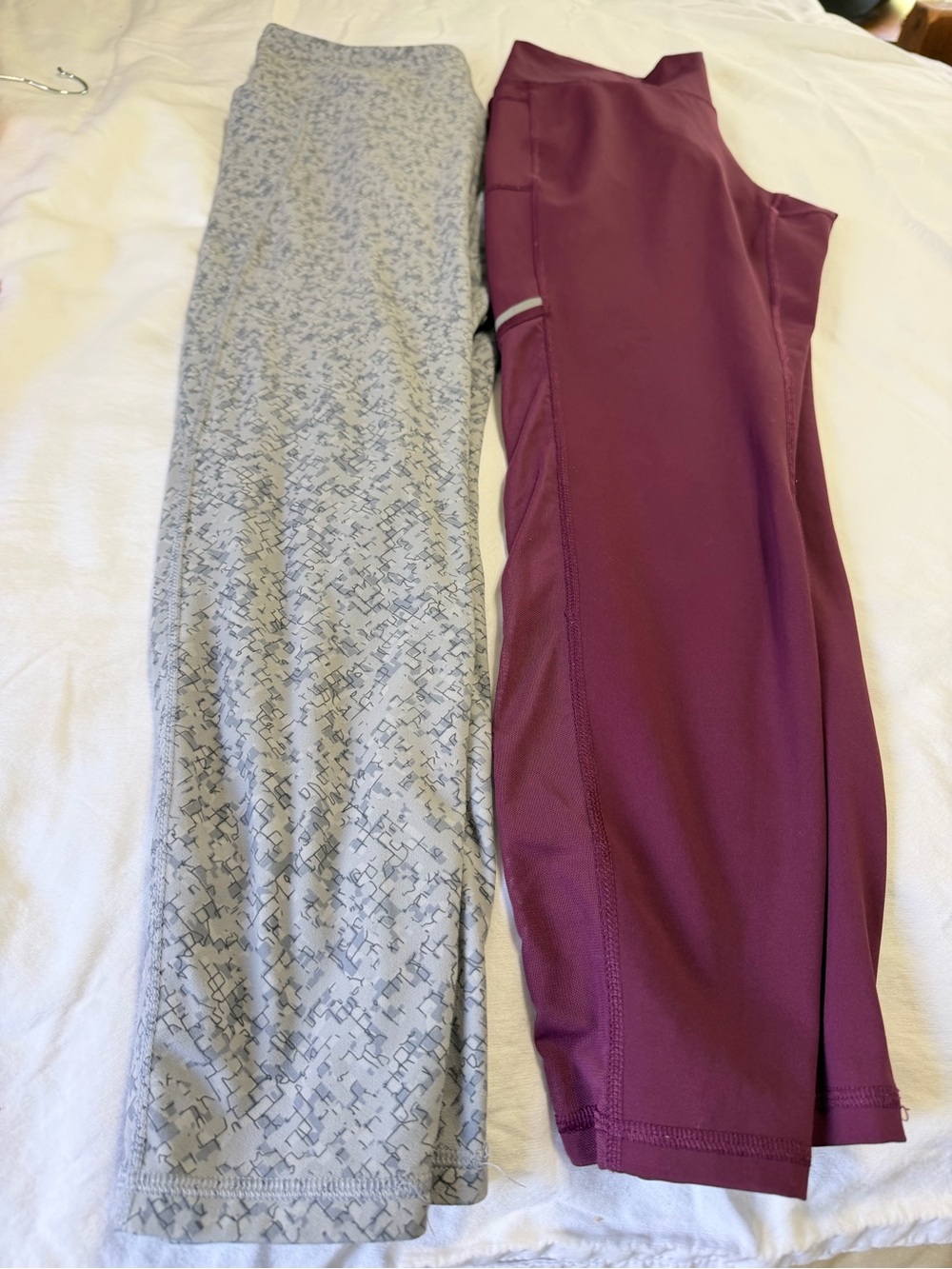 Spyder Active Lot 2 Women L Leggings Long Sleeve Athletic Workout Set Purple - Picture 5 of 6